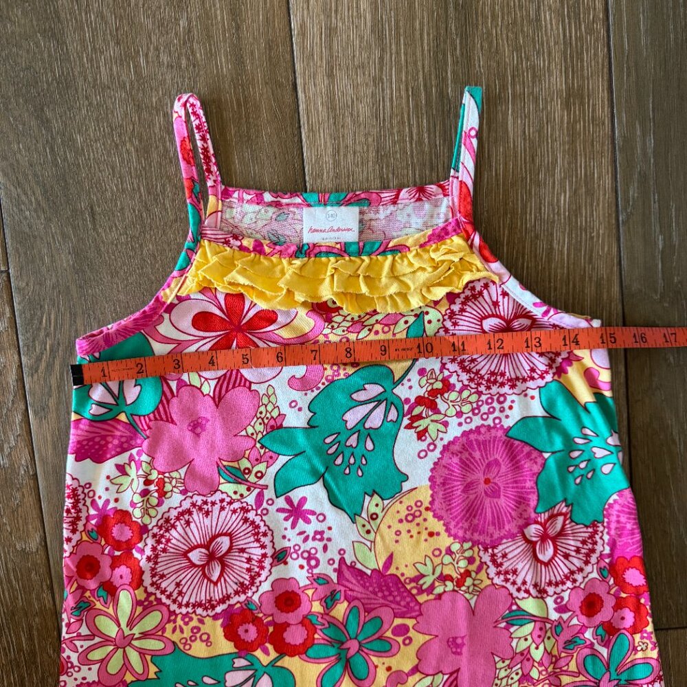Hanna Andersson girls pink floral sundress 100% cotton size 140 (US 10) - Picture 2 of 7